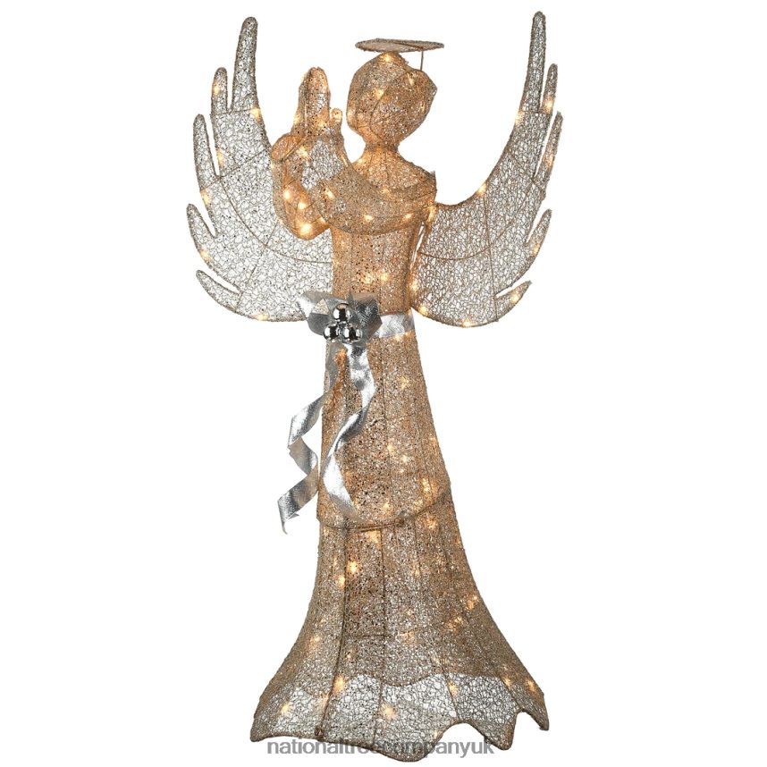 decoration | National Tree Company 53 Champagne Gold Praying Angel with LED Lights F2L4F645